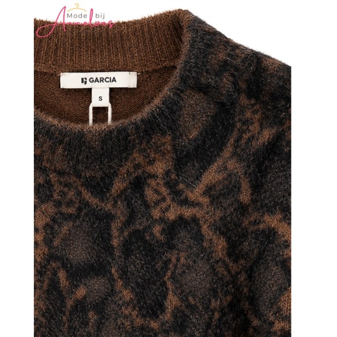 Garcia pullover 0044 dessin zwart bruin Garcia pullover 0044 dessin zwart bruin